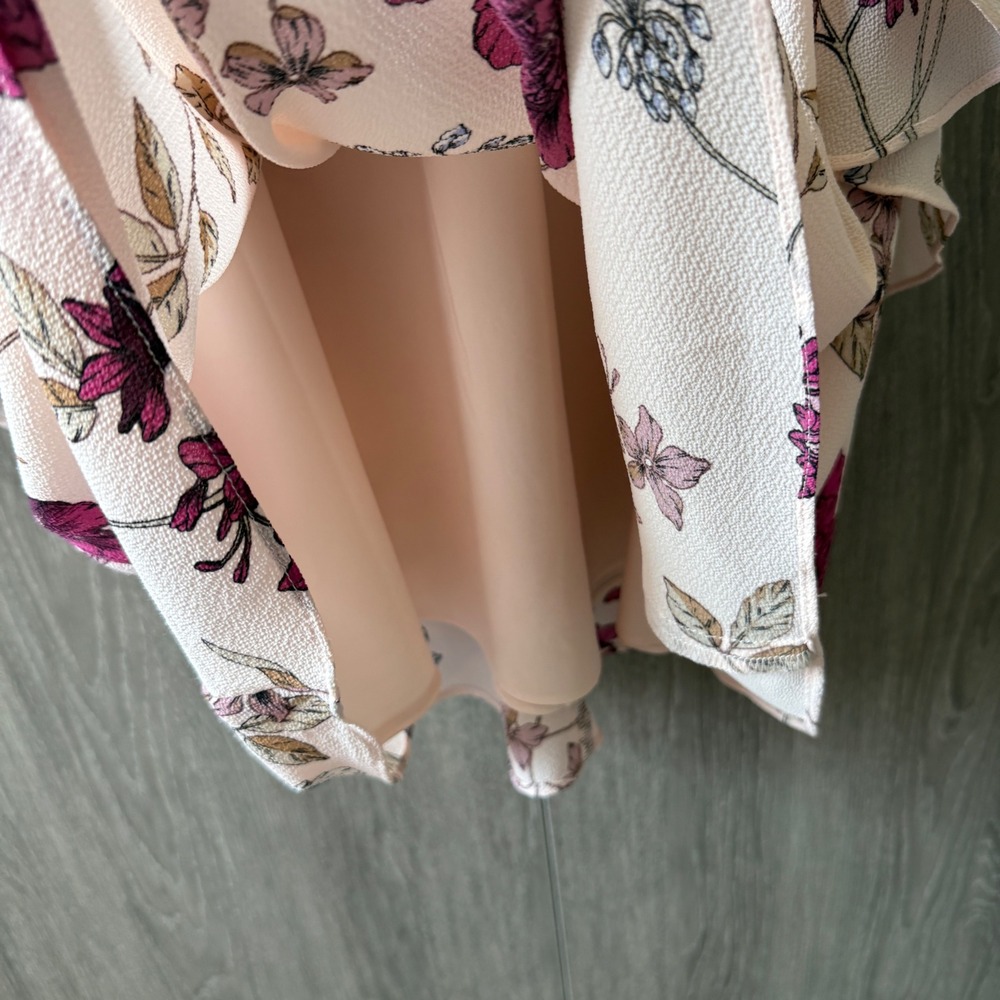 Lauren Ralph Lauren Dress Women 10 Pink Floral Tiered Sleeveless Georgette Shift - Picture 6 of 12